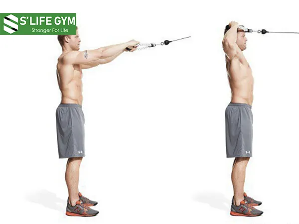 Kéo cáp trước mặt giúp phát triển cơ vai