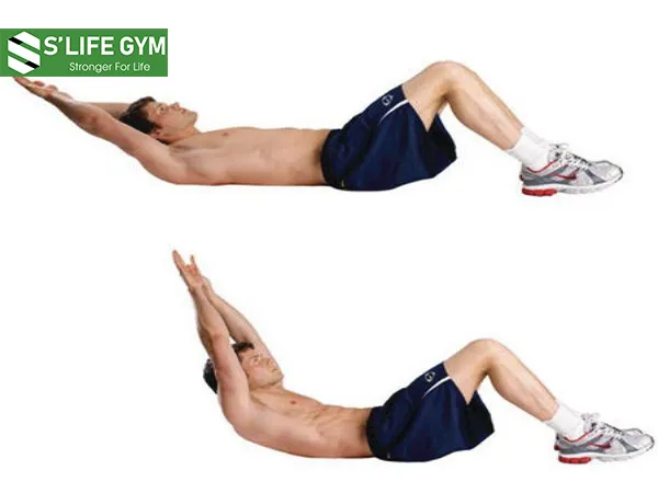 Bài tập tăng cơ bụng tại nhà: Bài tập nâng tay dài (The Long – Arm Crunch) 