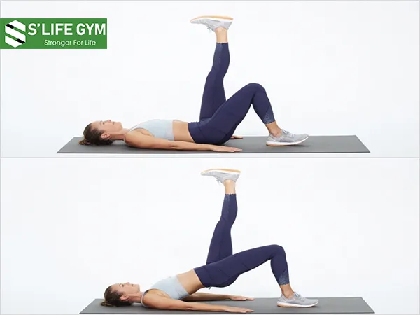 Nằm nâng hông 1 chân (Single Leg Glute Bridge) - bài tập tăng vòng 3 hàng đầu
