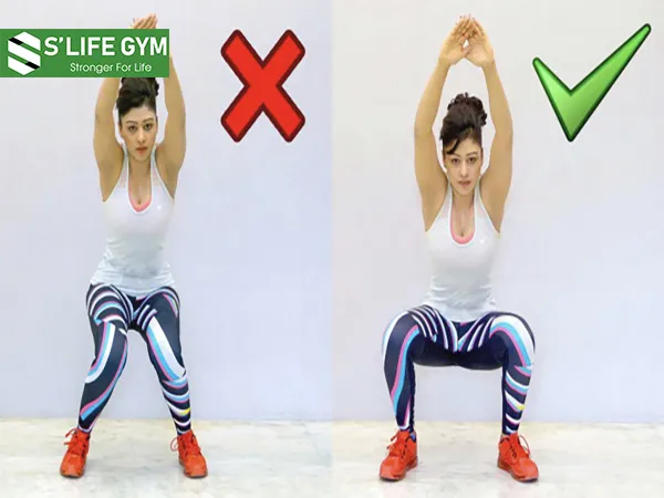 Đầu gối chụm vào nhau khi tập động tác Squat Đầu gối chụm vào nhau khi tập động tác Squat